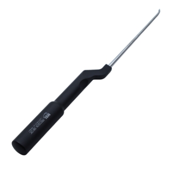 Microdissectomy Curette, Backward Angled, Size #4, Bayonet, Round Offset Gray Aluminum Handle, Overall Length 10" (254mm) Compares To Codman 47-5018 